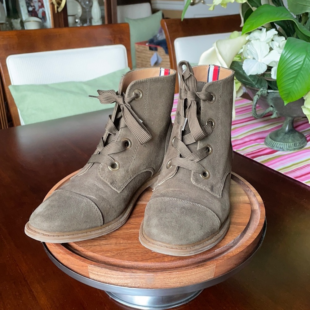 Tommy Hilfiger Olive Green Suede Boots